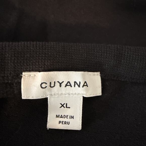 Cuyana French Terry Black Pima Cotton Sweater Sweatshirt Size XL Pleat Back - Picture 7 of 8